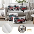 thumbnail image 6 of Red Fire Truck Outdoor Waterproof Pillow Covers, Funny Cute Car Decorative Rectangle Throw Pillowcase Sofa Cushion Sham for Patio/Couch/Chair, 20"x12" 2 Pack, 6 of 8