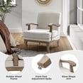 thumbnail image 5 of Tina's Home Farmhouse Accent Chair Set of 2, Upholstered Armchair with Solid Wood Legs, Removable Cushion Comfy Reading Chair for Living Room Bedroom, Pewter, 5 of 12