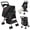 Black, variant on Lanzxjv 4 Wheels Pet Stroller, Foldable Cat And Dog Stroller with Mesh Windows, Cup Holder, Storage Basket, Breathable Pet Strolling Cart Holds up to 22lbs for Small Medium Dogs Cats All-Season Use