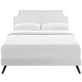 thumbnail image 5 of Modern Contemporary Urban Design Bedroom Full Size Platform Bed Frame, Faux Vinyl Leather, White, 5 of 7
