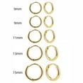 thumbnail image 2 of 15mm Gold Polished Plain Hoop Earrings Minimalist Round Hoops Womens Fashion Jewelry Daily Wear Perfect Christmas Gifts, 2 of 3