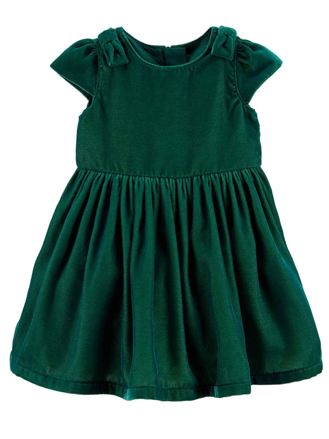 green velvet infant dress