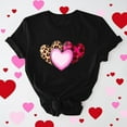thumbnail image 2 of FRSASU Valentines Shirts Women Love Heart Graphic Tees Cute Print Short Sleeve Round Neck Tops Shirts Valentines Gift Black, 2 of 7
