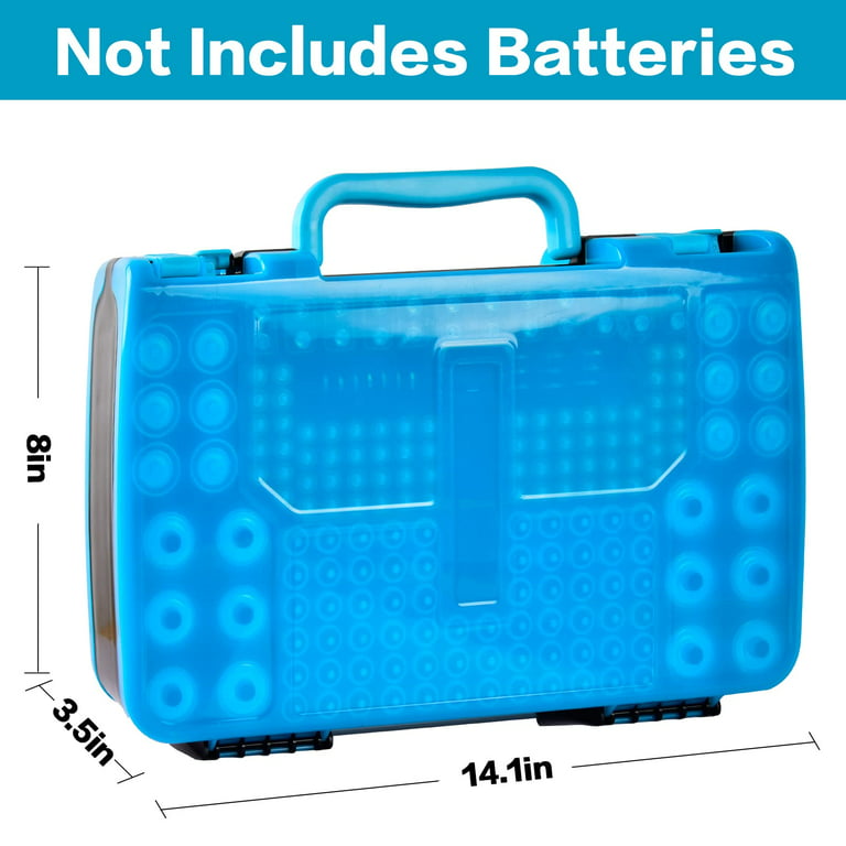 Battery Storage Organizer Case with Battery Tester, 250+ Waterproof  Explosion-Proof Box Holder Bag Fits for AA AAA AAAA 9V C D Lithium 3V LR44  CR2 CR1632 CR2032 CR123A