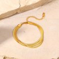 thumbnail image 4 of Gold Bracelets for Women 18K Gold Plated 3 Layer Dainty Bracelets Charm Link Chain Bracelets Adjustable Bracelets, 4 of 6