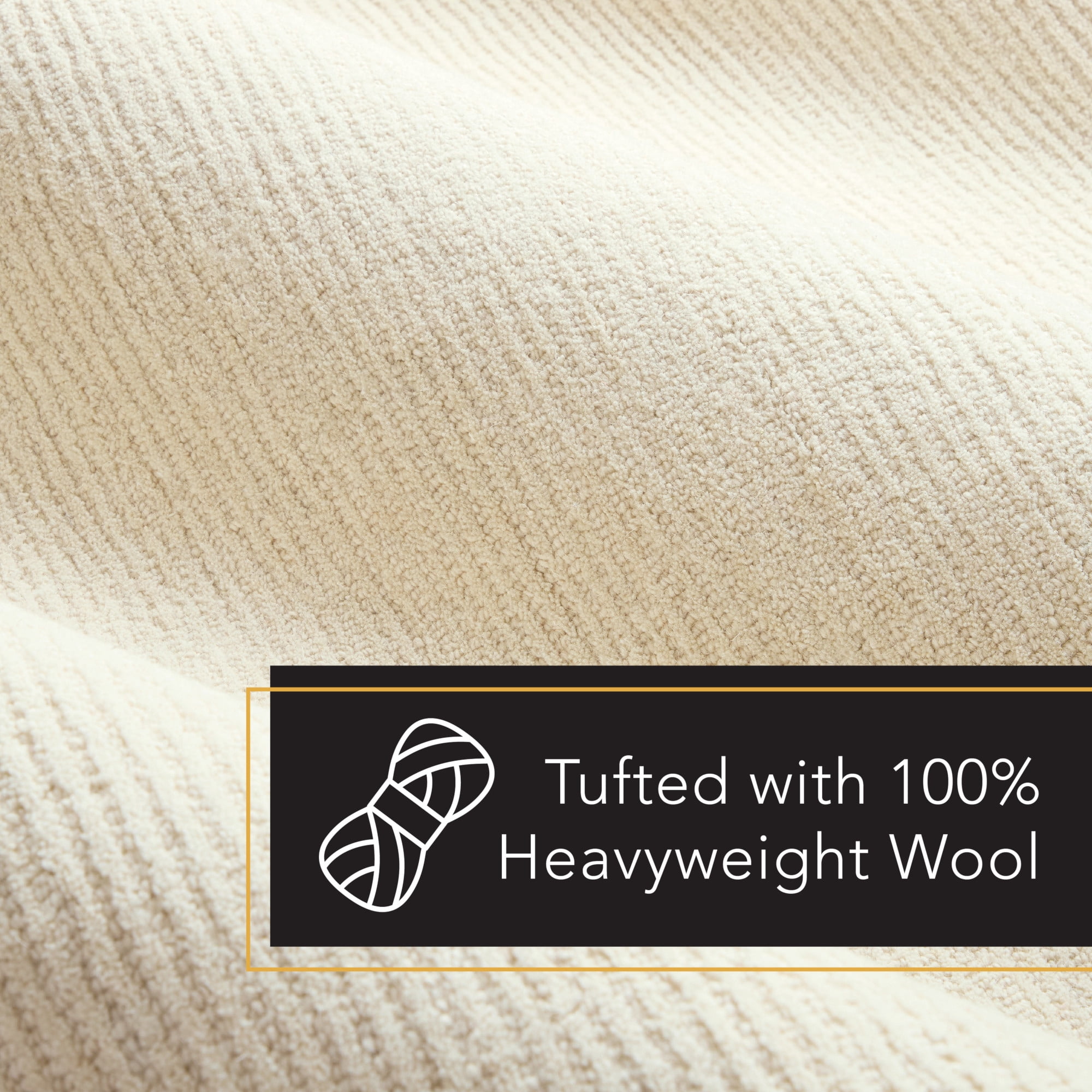 TOWN & COUNTRY LUXE Rita Ribbed Textured Hand Tufted 100% Wool Area Rug, Taupe/Ivory, 8"x10"