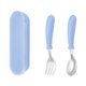 thumbnail image 1 of Cateissary Cucharas fáciles de usar, tenedores para alimentación de bebé, vajilla segura y duradera, vajilla de acero inoxidable para niños Cocina y Comedor azul, 1 of 6