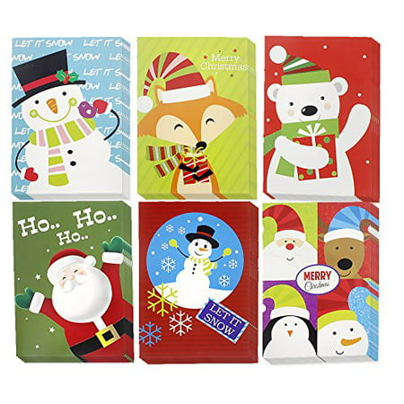 Christmas Happy Holiday Multicolor 6 Design Santa, Snowman, Polar Bear, Reindeer, Festive Characters, Colorful Greeting Cards with Envelopes - 36 Count, 5