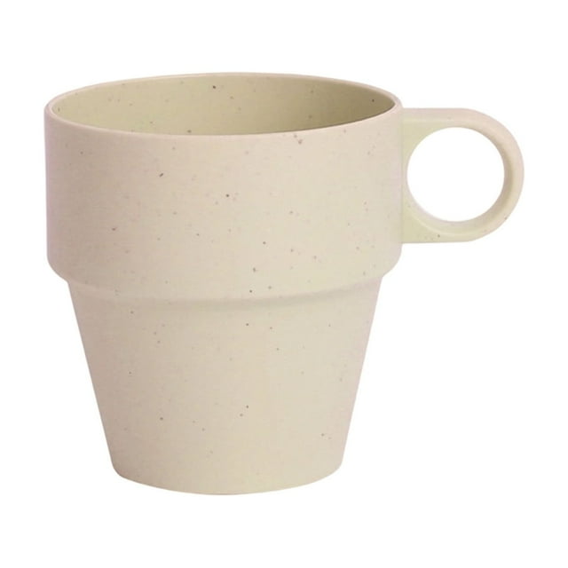 Heat-Insulating Plastic Mug with Anti-Scald Non-Slip Handle, Double-Walled, Microwave-Safe, 8.5x8cm