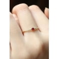 thumbnail image 2 of Natural Red Garnet & Diamond Solitaire Engagement Ring / Solid 14k 18k Gold / Dainty Three Stone Promise Ring / January Birthstone, 2 of 3