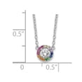 thumbnail image 3 of 925 Sterling Silver Cable Necklace with Pendants Chain Prizma 16 inch White and Colorful CZ Circle 2 Extender 18 6.7 mm, 3 of 4