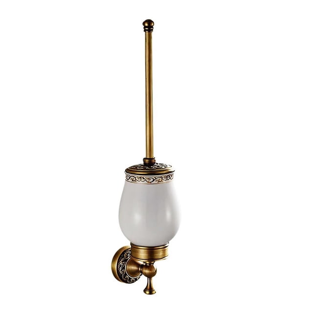 Ounissouiy Portaescobillas de inodoro retro Conjunto de portaescobillas de inodoro sólido Estante de escobilla de inodoro montado en la pared Juegos de accesorios de baño Ounissouiy HA022281-00