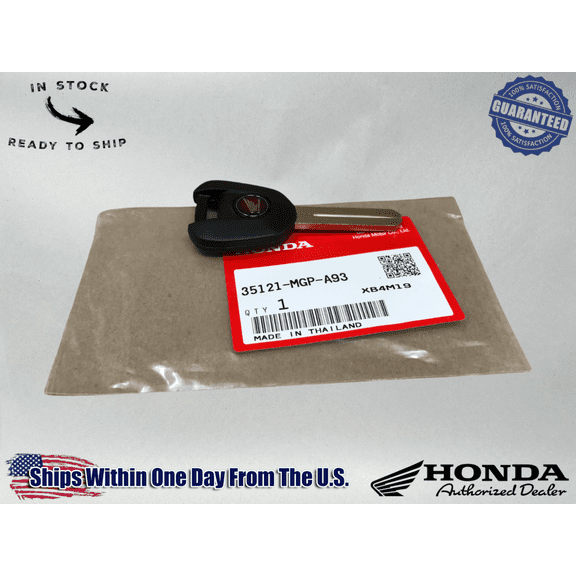 Honda OEM KEY BLANK 14-2023 CBR1000RR 14-15 VFR800 2017 VFR1200F 35121-MGP-A93