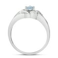 thumbnail image 5 of 14k White Gold Round Aquamarine And Diamond Heart Ring, 5 of 6