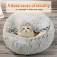 thumbnail image 2 of Prettyui Pet Bed Round Soft Plush Burrowing Cave Hooded Cat Bed Donut for Dogs and Cats Semi-Enclosed Puppy Cat Cushion Mat, 2 of 10
