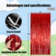 thumbnail image 2 of Cortina de aluminio con forma de oropel Backdrop Keyali, paquete de 4 unidades, 100 x 253 cm, color rojo, 2 of 7