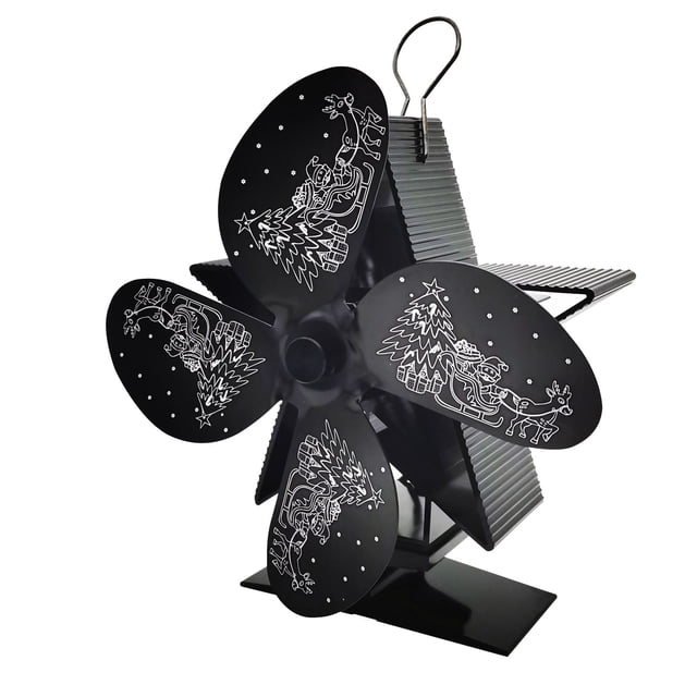 El ventilador de patrón para chimenea no requiere energía electrotérmica Ventilador de metal de cuatro aspas Wmkox8yii hjk3673