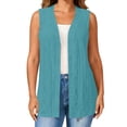 thumbnail image 2 of IUYRTFE Women's Lightweight Knit Open Front Vest Sleeveless Summer Casual Cardigan with Pockets, 2 of 8