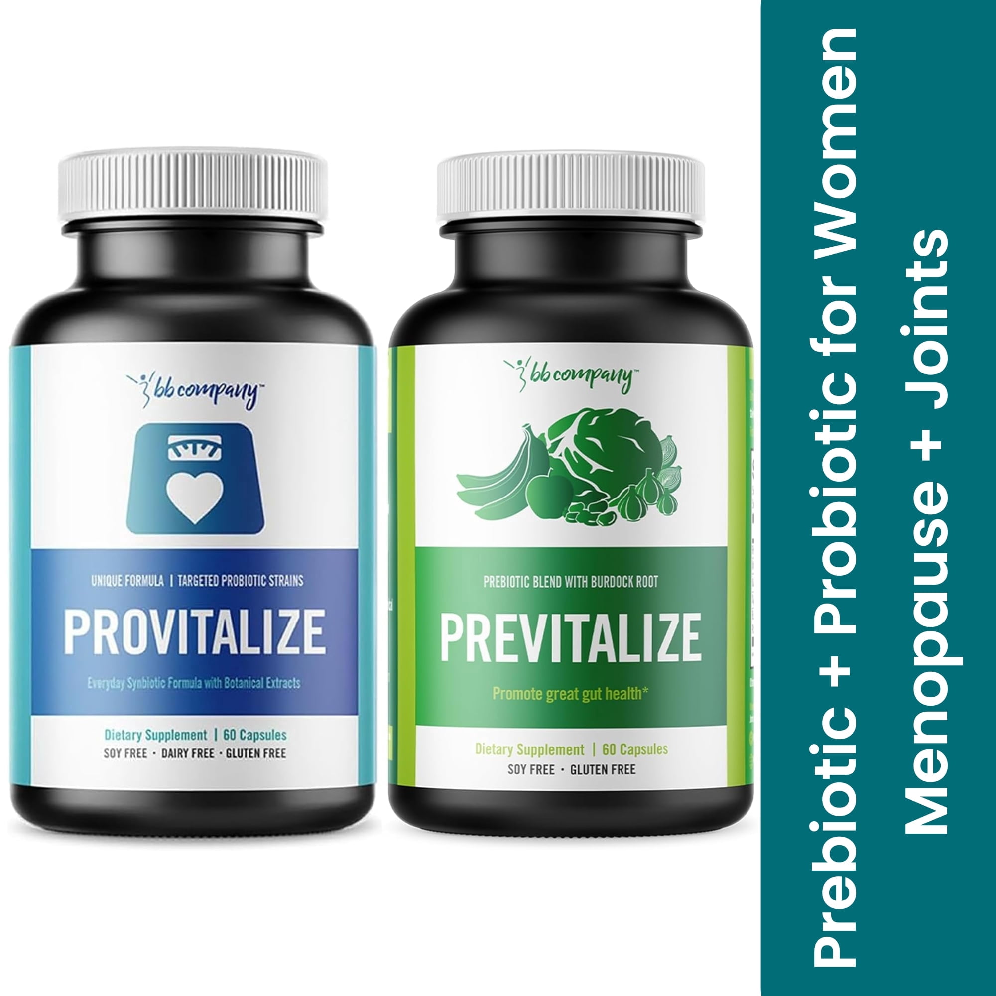 BB Company Slim Gut Bundle - Provitalize and Previtalize, 60 Capsules Each