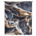 thumbnail image 2 of Navy Blue Brown Marble Sheer Curtains 63 Inches Long, Minimalist Abstract Art Light Filering Curtains, Breathable Simi Curtain Privacy Drapes for Living Room Bedroom Lightweight Window Treatment, 2 of 9