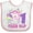 White and Pink, variant on Inktastic 1 Year Old with Cute Unicorn Birthday Girls Baby Bib