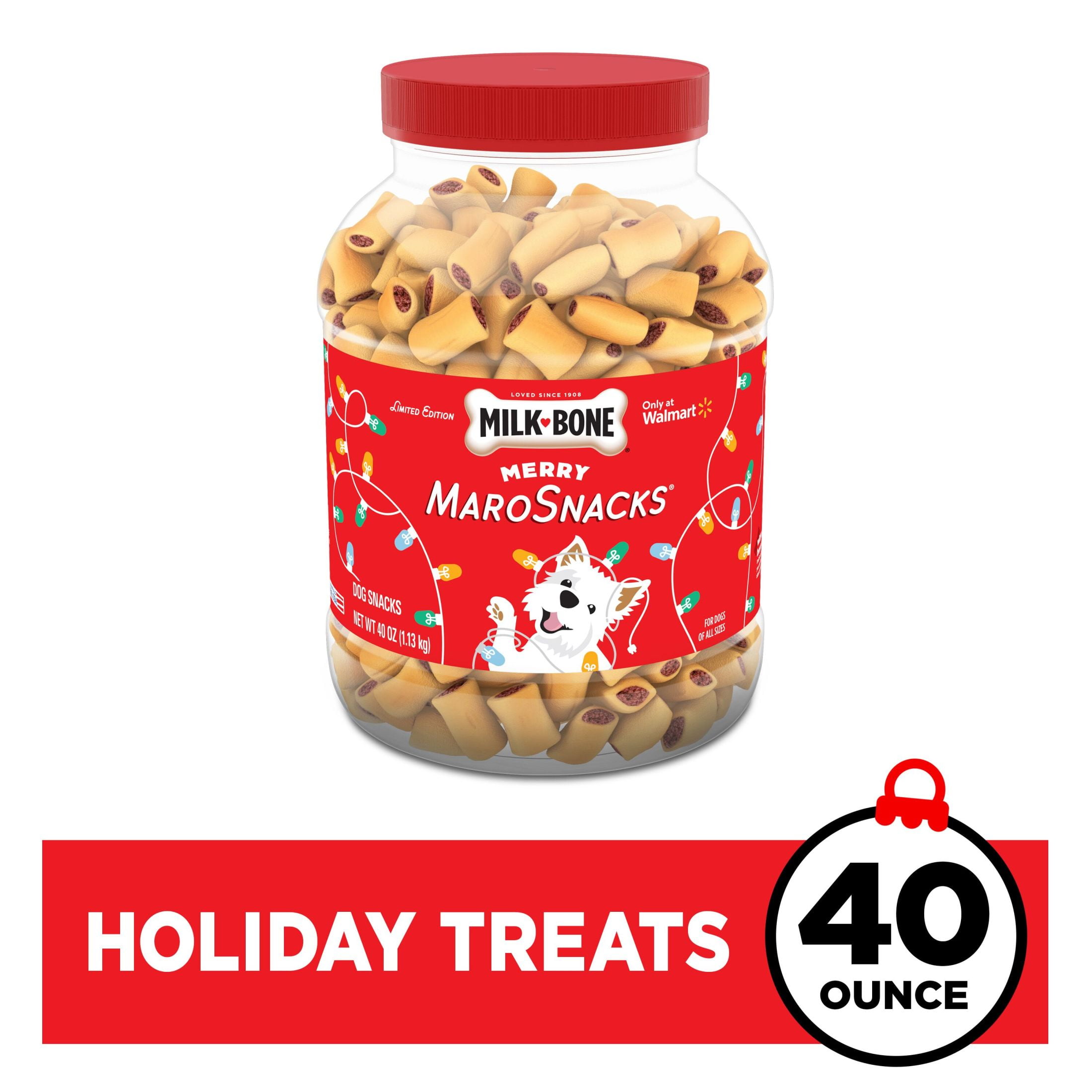 Milk Bone Merry MaroSnacks Holiday Dog Treats With Bone Marrow, 40 oz