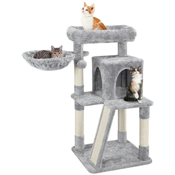 Smilemart Multi Level Small Cat Tree Tower With Condo Light Gray Walmart Com Walmart Com