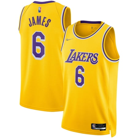 Men's Nike LeBron James Gold Los Angeles Lakers 2021/22 Diamond Swingman Jersey - Icon Edition