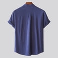 thumbnail image 5 of YYDGH Men's Hawaiian Color Block Shirt Short Sleeve Button Down Shirts Casual Casual Summer Beach Shirt Blue XXL, 5 of 8