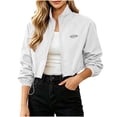 thumbnail image 2 of Husipze Jackets for Women Athletic Windbreaker Cropped Jacket Lightweight Track Zip Up Drawstring Sporty Jackets Gym Workout Tops White XXL, 2 of 7