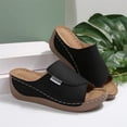 thumbnail image 4 of Norvail Womens Fashion Comfortable Breathable Platform Slides Wedge Sandals with Stitching Detail Casual Summer Mules Open Toe Arch Support, 4 of 8