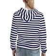 thumbnail image 7 of Wukai Navy Blue And White Stripes Print Womens Hoodies Fleece Sweatshirts Long Sleeve Sweaters Pullover Fall Outfits Winter Clothes-Small, 7 of 7
