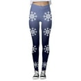 thumbnail image 3 of MKLEKYY Leggings navideños con estampado de copos de nieve para mujer, pantalones de yoga para fitness y deportes., 3 of 4