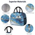 thumbnail image 2 of Insulated Lunch Bag for Women, Floral Print Oxford Fabric Lunch Box, Leakproof Thermal Cooler Tote for Work, School & Picnic, Turquoise Marble Pattern, 2 of 5