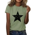 thumbnail image 2 of yunLCZ Women Shirts 4th Of July Oversized Shirt Women Casual Printing Short Sleeves ROUND Neck Loose T Shirt Blouse Tops, 2 of 6
