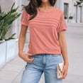 thumbnail image 2 of Women's Short Sleeve Shirts Dressy Lace Summer Tops 2026 Spring Trendy Casual T-Shirts Cute Work Outfits Blouses Pink S, 2 of 5