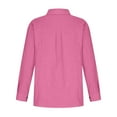 thumbnail image 2 of Wenyuyu Womens Button Down Shirts Cotton Dress Shirts Long Sleeve Blouses V Neck Solid Shirts Loose Fit Casual Tunics Tops with Pockets, 2 of 6