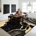 thumbnail image 3 of Bleum Cade 8'x10' Area Rugs for Living Room, Washable Rugs Modern Rugs for Bedroom Dinning Room,Marble Abstract Rug Ultra Soft Non Slip Durable Large Carpet Home Decor, Black Gold, 3 of 11