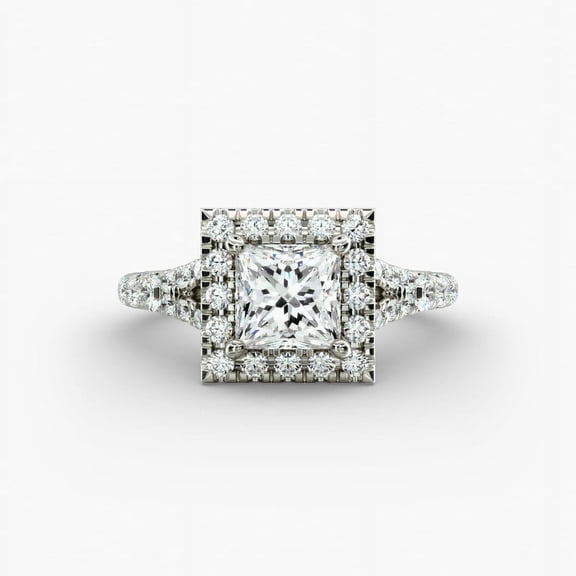 First Jewel Princess Cut 1.5 Ct Lab Created Diamond Anniversary Ring - 14K White Gold Plated Wedding Ring for Her - Forever Bride Rings - Gold Plated Ring