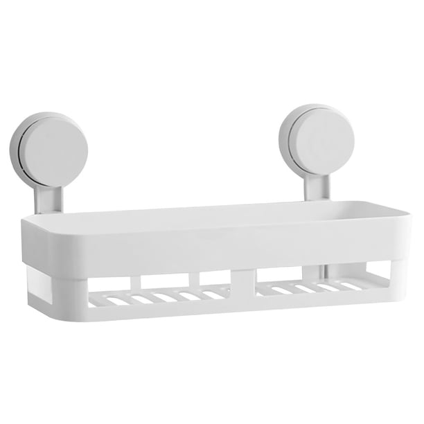 Naiovety Escurridor con ventosa, caja de almacenamiento para ducha, cesta hueca para baño, soporte para bandeja montado en la pared