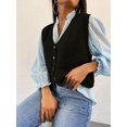 thumbnail image 3 of Gupgi Knit Tank Tops for Women Button Front V-Neck Basic Tops Casual Solid Color Sleeveless Sweater Vest, 3 of 6