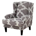 thumbnail image 3 of TOPCHANCES Wing Chair Slipcover Wingback Armchair Chair Slipcovers Sofa Covers 2-Piece Spandex Fabric Wing Back Wingback Armchair Chair Slipcovers, Gray, 3 of 10