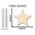 thumbnail image 2 of Unfinished Wood Sheriff Badge Shape - Law Enforcement - Craft - up to 46" DIY 4" / 1/8", 2 of 3