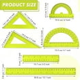 thumbnail image 2 of Scheam Yellow Clear Ruler Math Set,Includes Protractor Triangle Rulers 12 Inch 6 Inch Straight Ruler,Plastic Drafting Ruler,Geometry Measuring Tool for Classroom Office Home 6 Pcs, 2 of 7