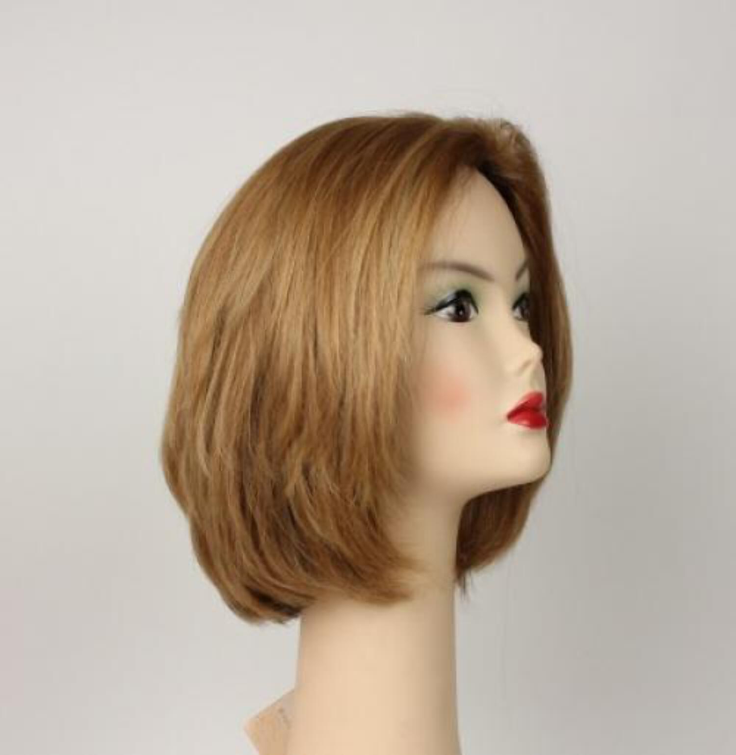European Human Hair Freeda Wig Medium-Light Blonde Dorothy With Red Tones Size X-Large