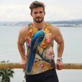 thumbnail image 6 of Logiee Bluebird Blossom Elegance Print Men's Workout Tank Top,Quick Dry Workout Tank Top,Gym Muscle Tee,Fitness Bodybuilding Sleeveless T Shirt-3X-Large, 6 of 7