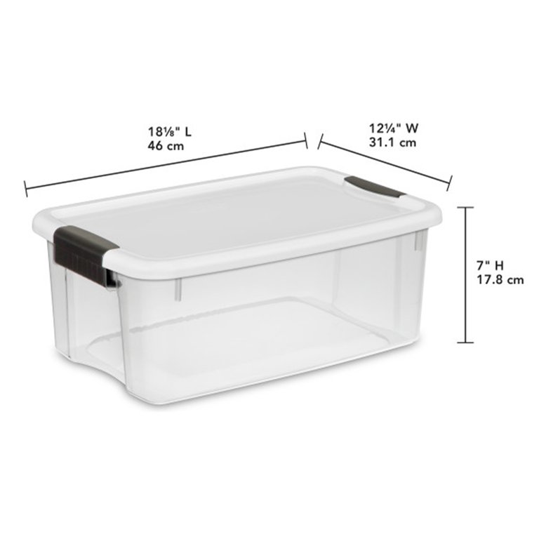 Sterilite 20 Qt. Clear Plastic Storage Box with White Lid - Walmart.com