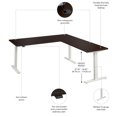 thumbnail image 3 of Scranton & Co Engineered Wood 72W L-Shaped Standing Desk in Mocha Cherry, 3 of 7