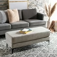 thumbnail image 2 of SAFAVIEH Elise Rustic Chic Rectangular Bench, Light Grey Linen/Black, 2 of 7