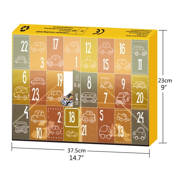 Calendario De Cuenta Regresiva De Navidad 24 Piezas Caja De Regalo De Juguetes De Coche Calendario De Adviento De Navidad Favores De Fiesta Premios De Aula ANGGREK Juguetes